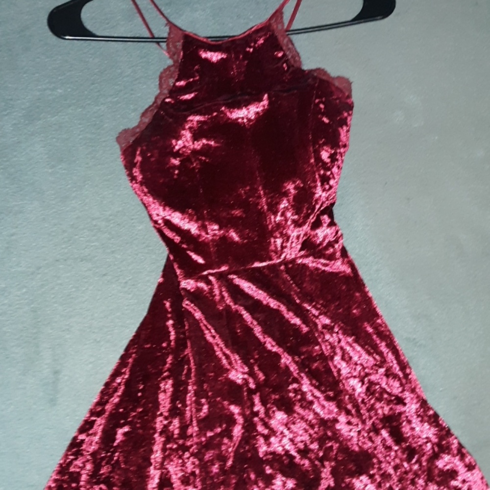 Red velvet twirp dress